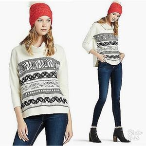 LUCKY BRAND | Embroidered Cowl Neck Sweater